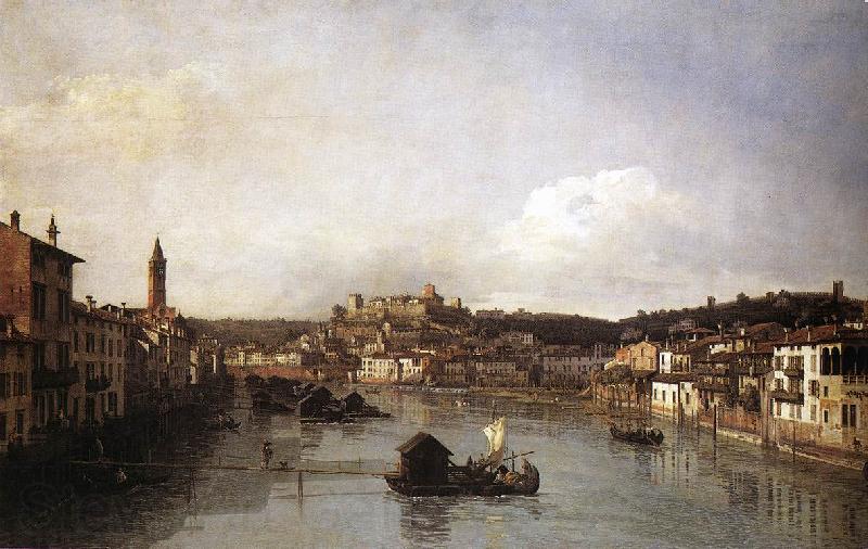 Bernardo Bellotto View of Verona and the River Adige from the Ponte Nuovo Norge oil painting art